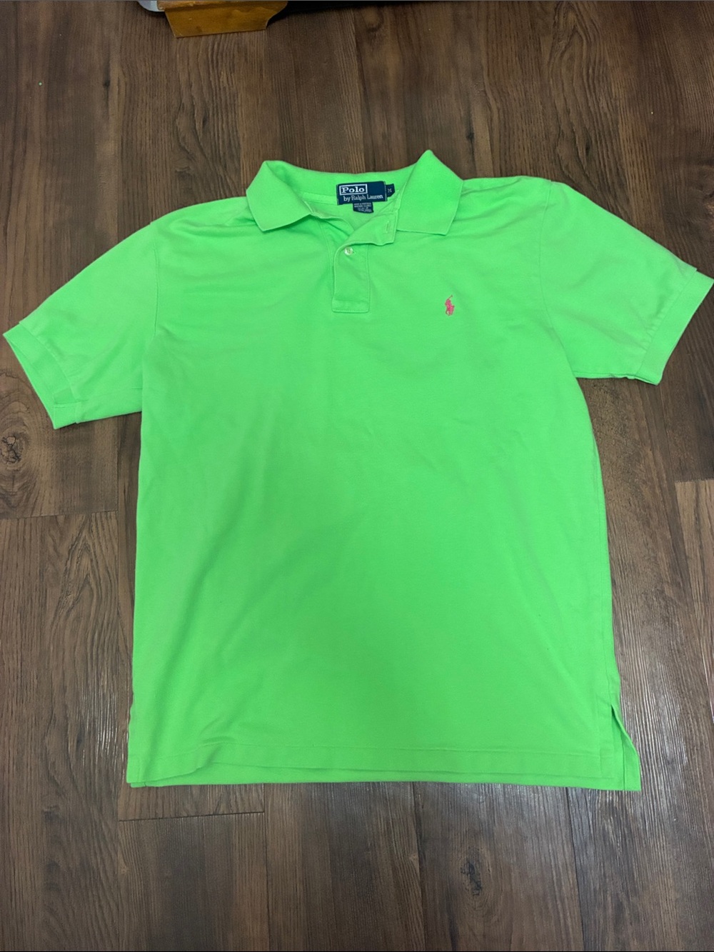 Vintage 90’s Polo Ralph Lauren Lime Green Shirt Men's M Made in USA Mariana Isl